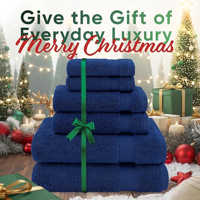 American Veteran 100% Cotton Turkish 6 Piece Luxury Towel Set - Image 2