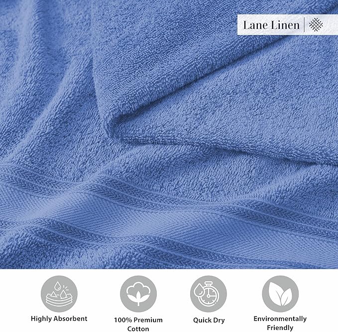 LANE LINEN Bathroom Towels Set of 18 – Zero Twist, 100% Mercerized Cotton - Image 7