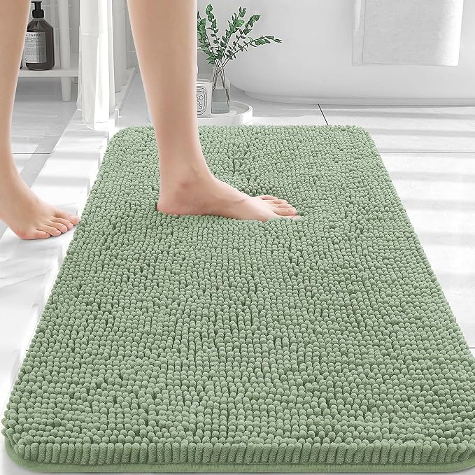 OLANLY Bathroom Rugs 36x24, Extra Soft Absorbent Chenille Bath Rugs, Rubber by OLANLY
