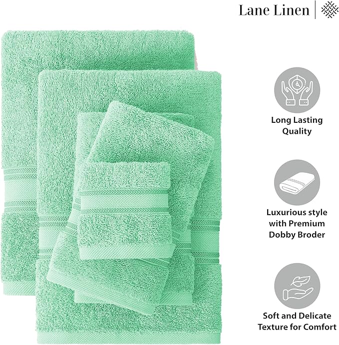 LANE LINEN Luxury Bath Towel Set of 12 – 100% Mercerized Cotton, 4 Bath Towels - Image 6