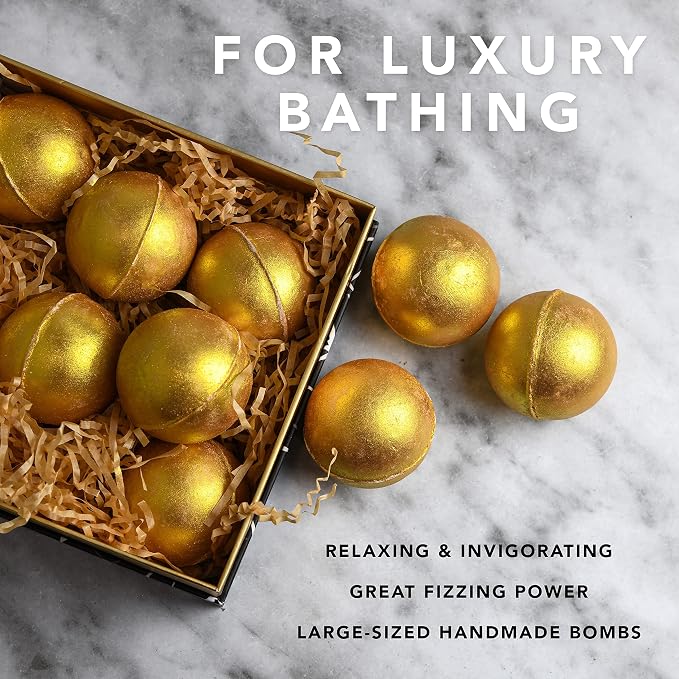 Christmas Gifts, 24K Gold Bath Bombs Set, Deluxe Marble Bath Bomb Gift Set - Image 7