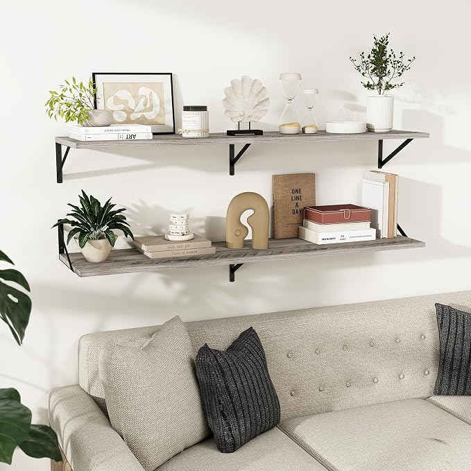 Dreamland Floating Shelves for Wall, 12 Inch Deep Floating Shelves Set of 2 - Image 8