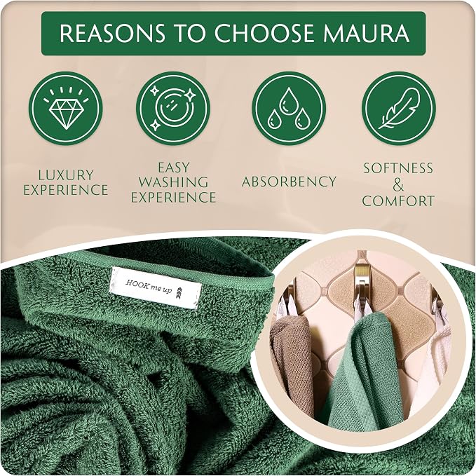 MAURA Basics Bath Towel Sets for Bathroom - Image 4