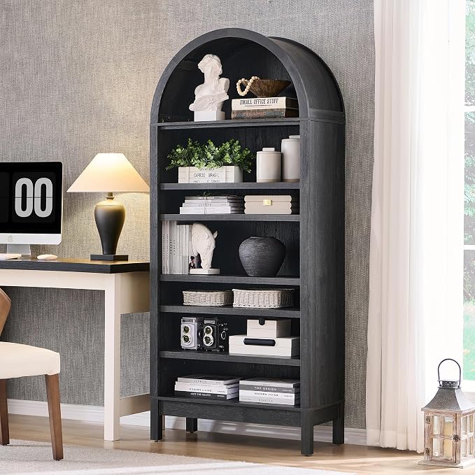 71" Tall Arched Bathroom Storage Cabinet, 7-Tier Modern Farmhouse Storage - Image 5
