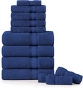 LANE LINEN 100% Mercerized Cotton Towels Set 12 – Zero Twist, 4 Bath Towels by LaneLinen
