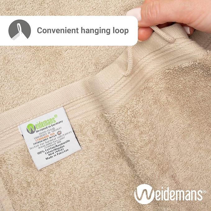 100% Cotton Washcloths Set 13” x 13” | Sand Towels | Set of 12 Ultra Soft and - Image 4
