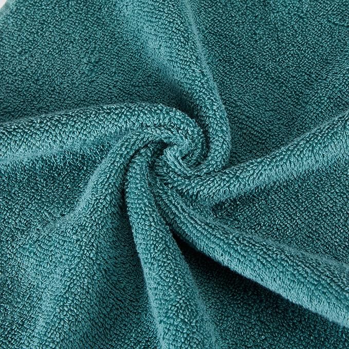 Amazon Basics Fade-Resistant 100% Cotton Bath Towel, 2 Pack, Teal Green - Image 6