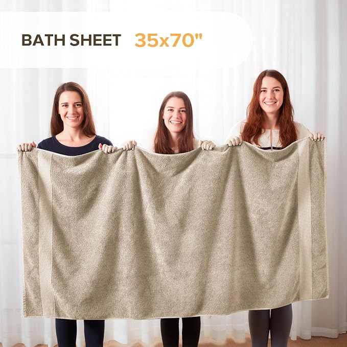 Comfort Spaces Turkish Bath Sheet Set 35x70 Oversized of 2 Piece Large Bath - Image 2