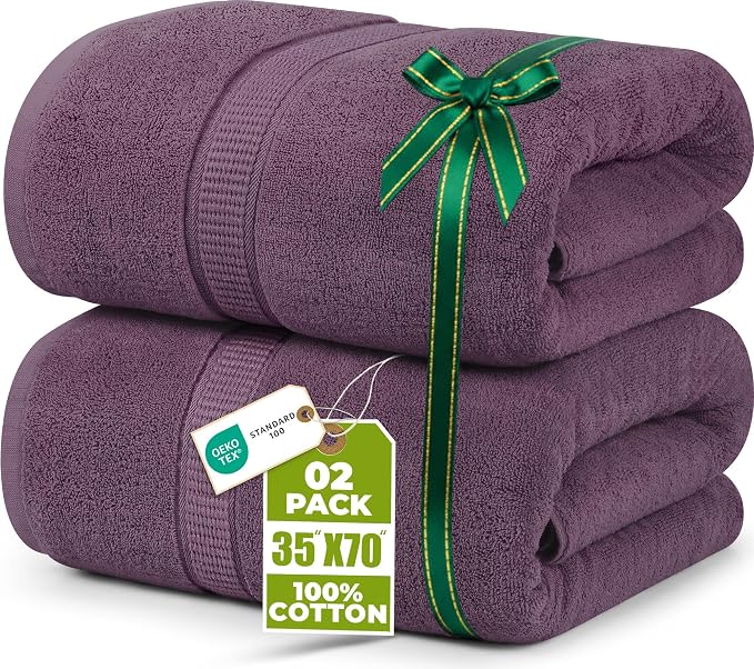 Utopia Towels Luxurious Jumbo Bath Sheet 2 Piece, 600 GSM, 35 by 70 Inches by UTOPIATOWELS