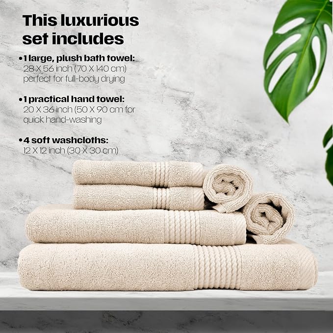 EastNBlue Lara Premium Bath Towel Set 6 Piece - Image 8