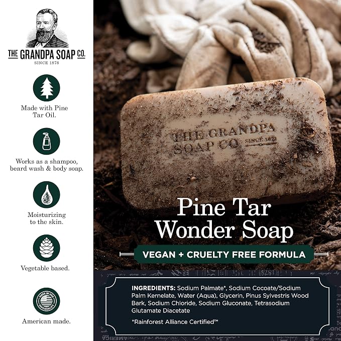 Pine Tar Bar Soap by The Grandpa Soap Company | The Original Wonder Soap | - Image 2