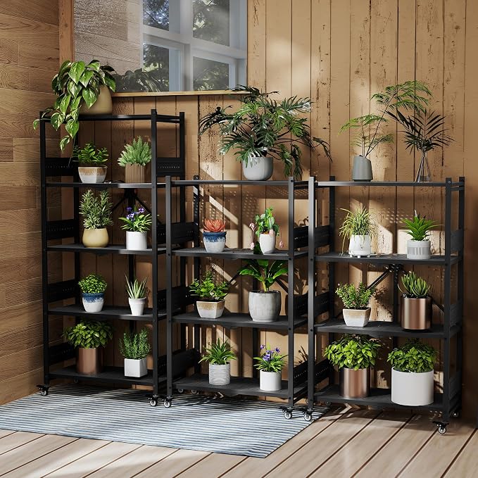 WORKPRO 4-Tier Folding Shelf, No-Assembly Metal Storage Rack - Image 9