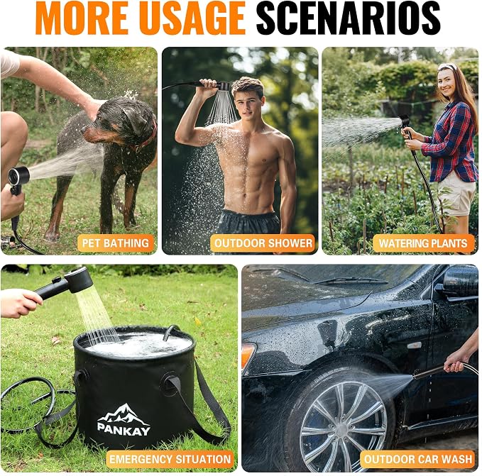 Portable Shower for Camping, 8000mAh Rechargeable Camping Shower Pump - Image 8