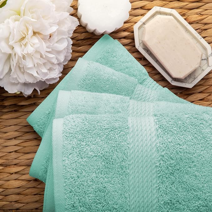BLUENILEMILLS BNM Egyptian Cotton 4-Piece Towel Set, Includes 4 Hand Towels - Image 4
