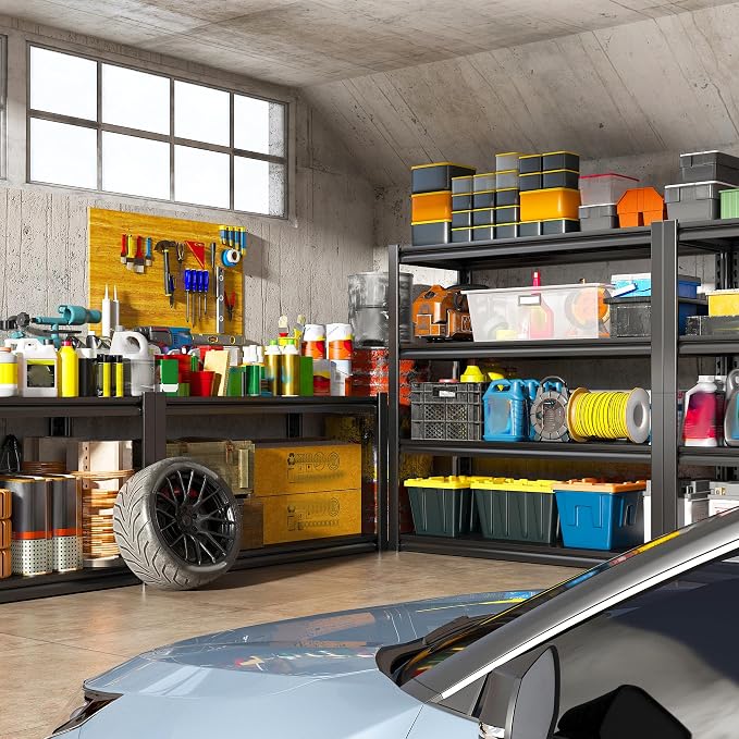 Raybee 40" W Garage Shelving, Storage Shelves 56.9" H, Metal Shelving Heavy - Image 4