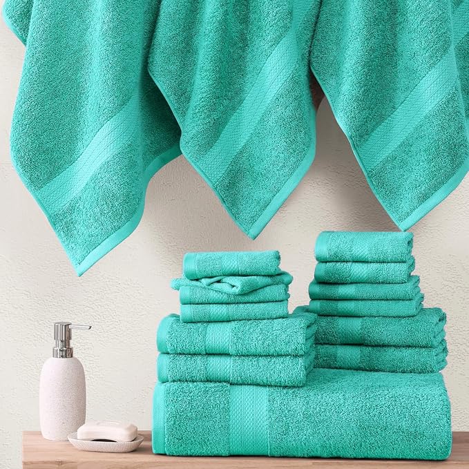 LANE LINEN 100% Ring Spun Cotton Bath Towel Set, 8 Washcloths, 6 Premium Hand - Image 5