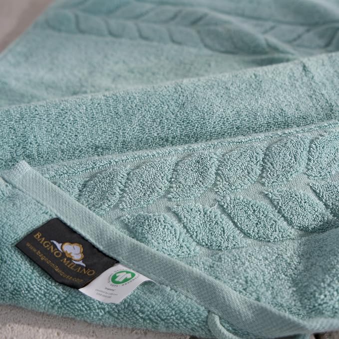 BAGNO MILANO Organic Turkish Cotton Bath Towels, Luxury Jacquard Collection - Image 5