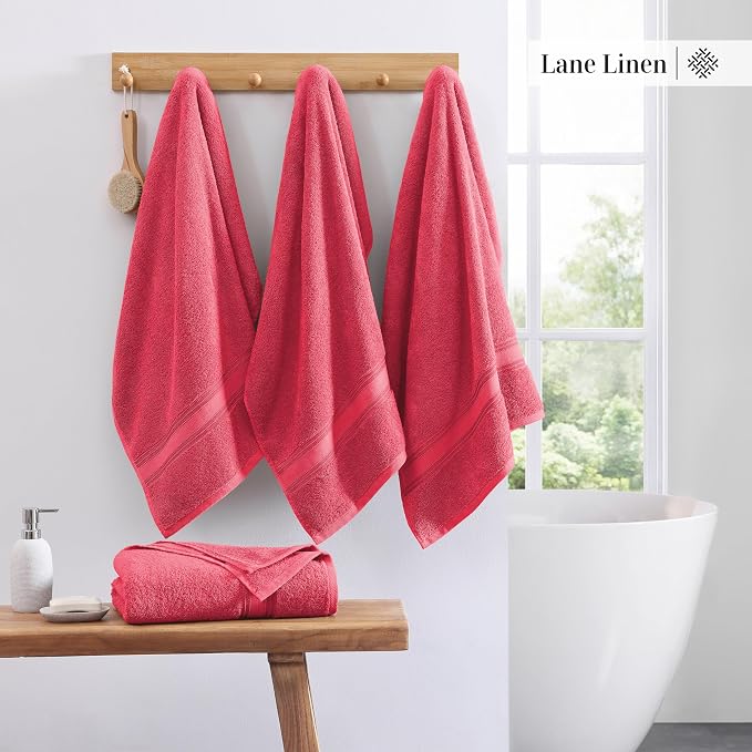 Lane Linen 100% Cotton Large Bath Towels Set of 4 - Image 3
