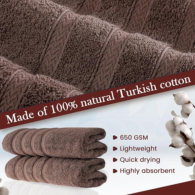 HALLEY Turkish 2 Pack Premium Bath Towels 650 GSM Highly Absorbent Super Soft - Image 4