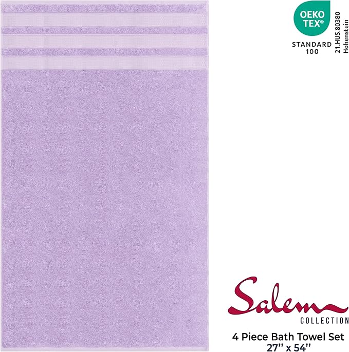 American Soft Linen Salem 100% Cotton Turkish 4 Piece Bath Towels - Image 4