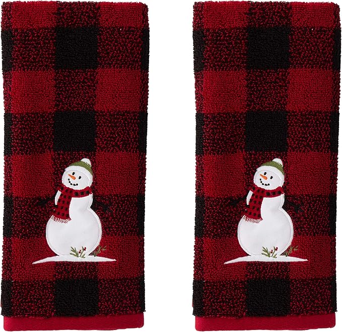 SKL Home Christmas Woodland Winter Snowman Hand Towel 2pc Set by SKLHomebySaturdayKnightLtd