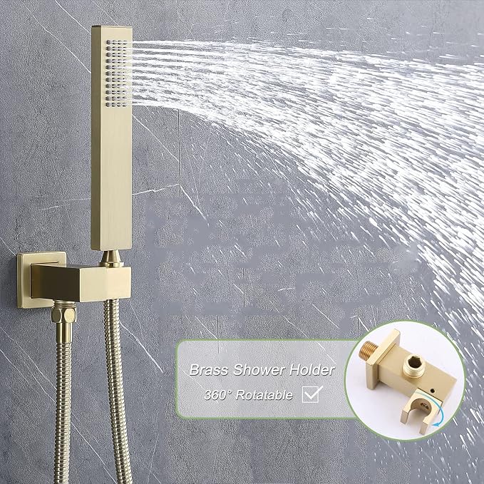 Brushed Gold Digital Display Shower System - Image 9
