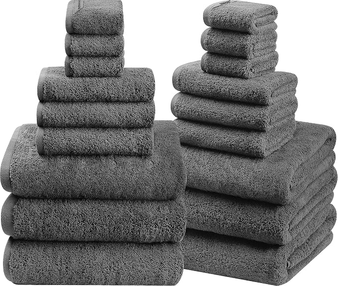 SEMAXE 18-Pack Bath Towel Set Include 6 Bath Towels, 6 Hand Towels, 6 Wash by SEMAXE