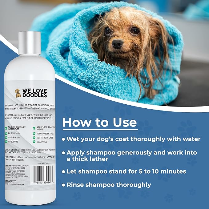 We Love Doodles Pet Rubber Bath Brush and Dog Shampoo - Image 7