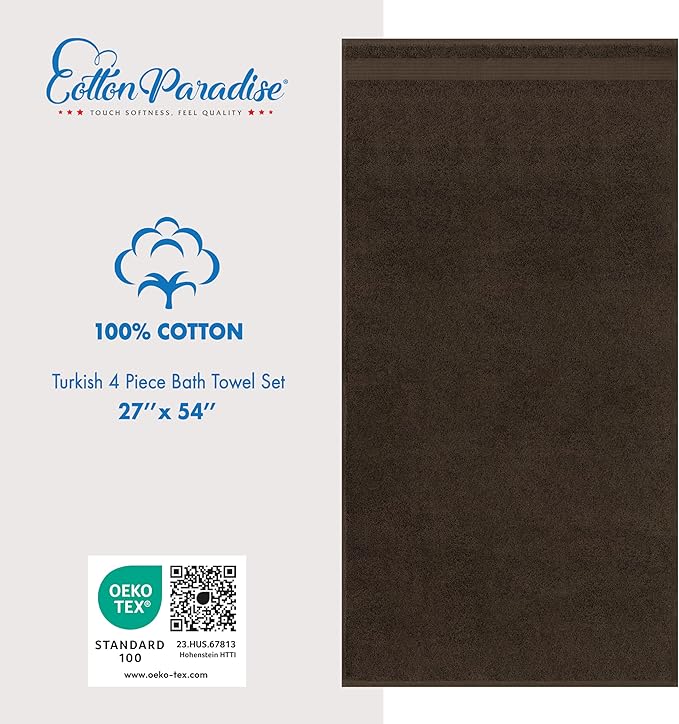 Cotton Paradise 4 Piece Turkish Bath Towels - Image 5