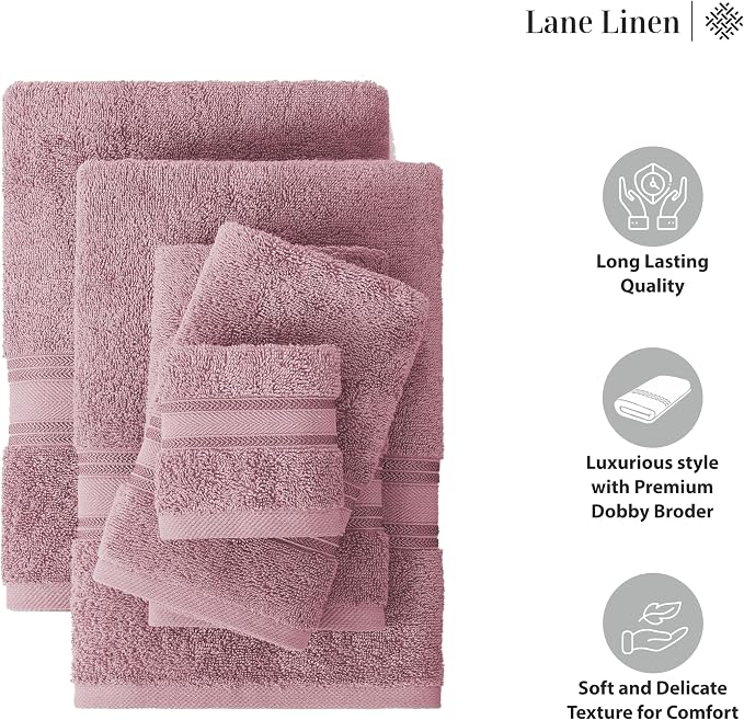 LANE LINEN Bathroom Towels Set of 12 – Zero Twist, 100% Cotton, 4 Bath - Image 6