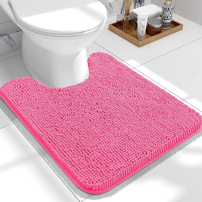 OLANLY Toilet Rugs U-Shaped 24x20, Extra Soft Absorbent Chenille Contour by OLANLY