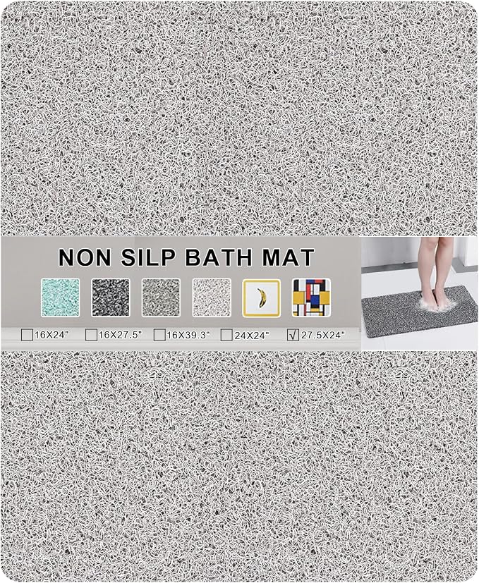 Nonslip Bathtub Mat, Anti Slip Bath Mat 0.6" Extra Thick, Quick Dry Bath Tub by Rzoysia