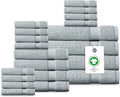 Delara Organic Cotton Luxuriously Plush Bath Towel 20 Piece Set|GOTS & Oeko-TEX by Delara