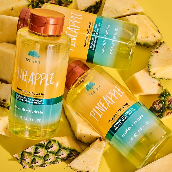Tree Hut Pineapple Foaming Gel Wash, Hydrating & Moisturizing Body Wash - Image 4