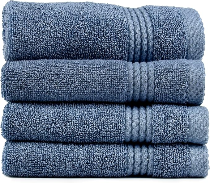 EastNBlue Lara 100% Turkish Cotton Washcloths 4 Pack, Extra Soft & Absorbent by EastNBlue