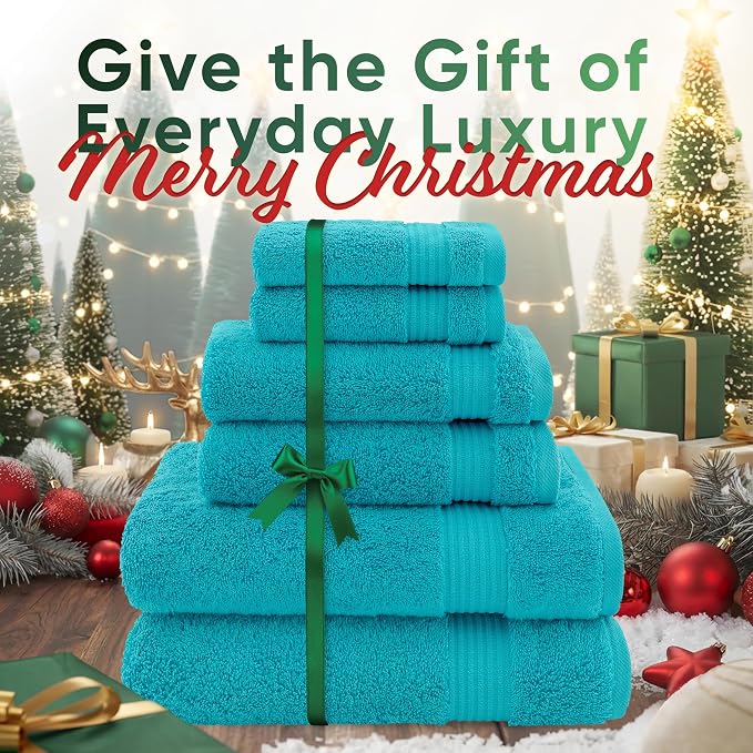 American Veteran Towel, 100% Cotton Turkish 6 Piece Towel Set Luxury Towels Set - Image 2