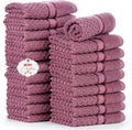 Ample Decor Washcloth Set of 20 Grape Purple 100% Cotton by AmpleDecor