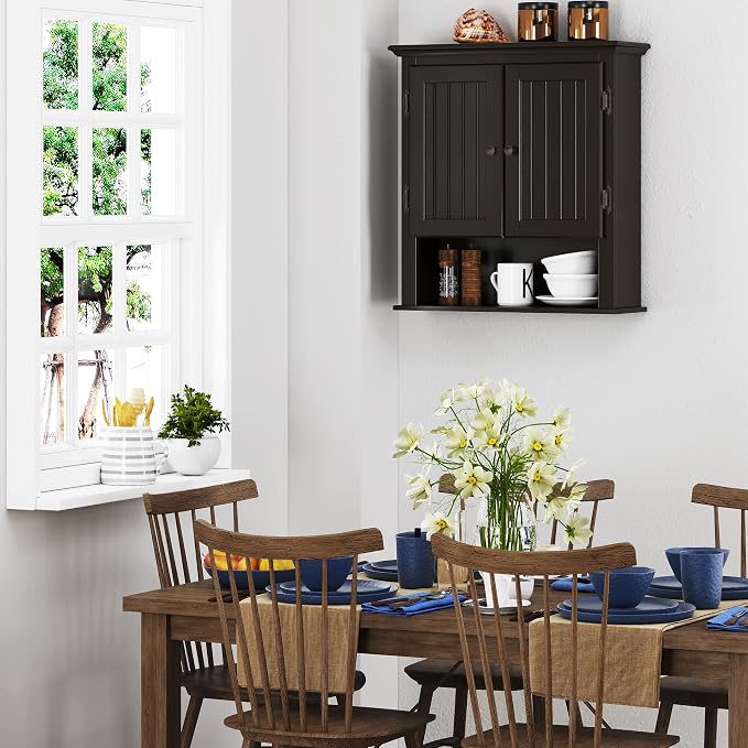 UTEX Bathroom Cabinet Wall Mounted, Wood Hanging Cabinet, Wall Cabinets - Image 8