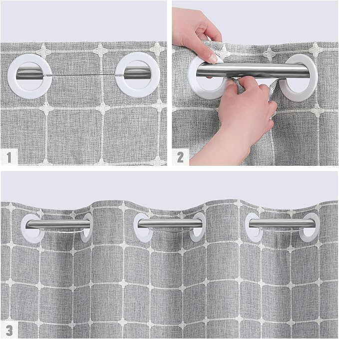 MitoVilla No Hooks Needed Boho Farmhouse Shower Curtain - Image 4