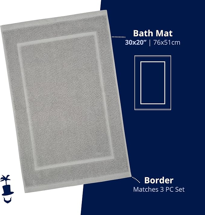 Lincoln & Palm 1-Piece Turkish Cotton Bath Mat - Image 3