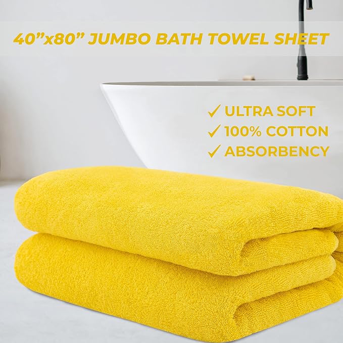 Cotton Paradise 100% Cotton 40x80 Oversized Bath Sheet, Extra Large Turkish - Image 2