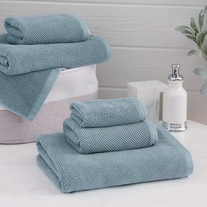 Welhome Franklin 100% Cotton Popcorn Textured Towel Set - Image 2