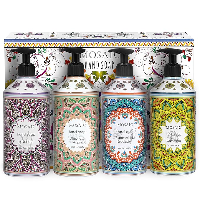 AnatoliaDaphne Mosaic Liquid Hand Soap/Wash Gift Set, Ideal Bathroom Kitchen by AnatoliaDaphne