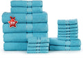 Ample Decor Bathroom Towel Set of 18-4 Bath Towel, 4 Hand Towel, 10 Wash Cloths by AmpleDecor