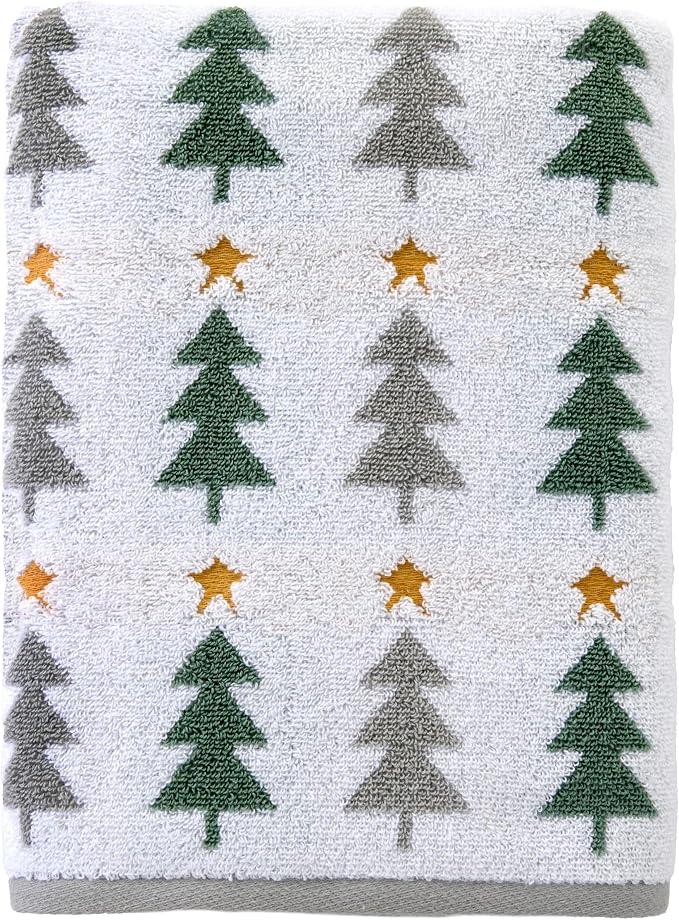 SKL Home Christmas/Winter Multi Trees 100% Cotton Premium Bath Towel, 500 GSM by SKLHomebySaturdayKnightLtd