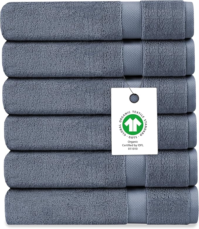 Delara Organic Cotton Luxuriously Plush Washcloths Pack of 6 | GOTS & Oeko-TEX by Delara