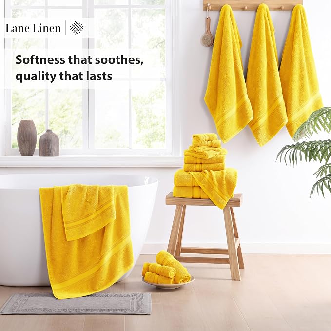 LANE LINEN 18 Pc Luxury Bath Towels Set – Ultra Soft 100% Mercerized Cotton - Image 4