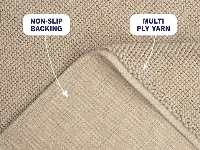 American Soft Linen Bath Rug, 17 in 24 in 100% Cotton Bath Mats Rugs - Image 2