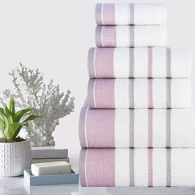 CASA COPENHAGEN White Bay, 6 Pieces Towel Set- White - Image 2