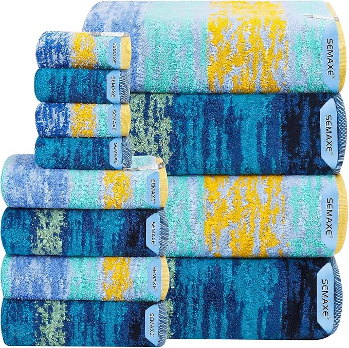 SEMAXE 12-Piece Family Bathroom Towel Set by SEMAXE